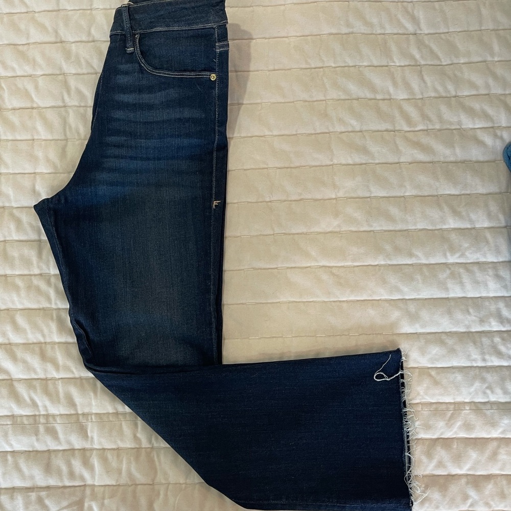 Frame Denim Dark Blue Raw-Hem Jeans